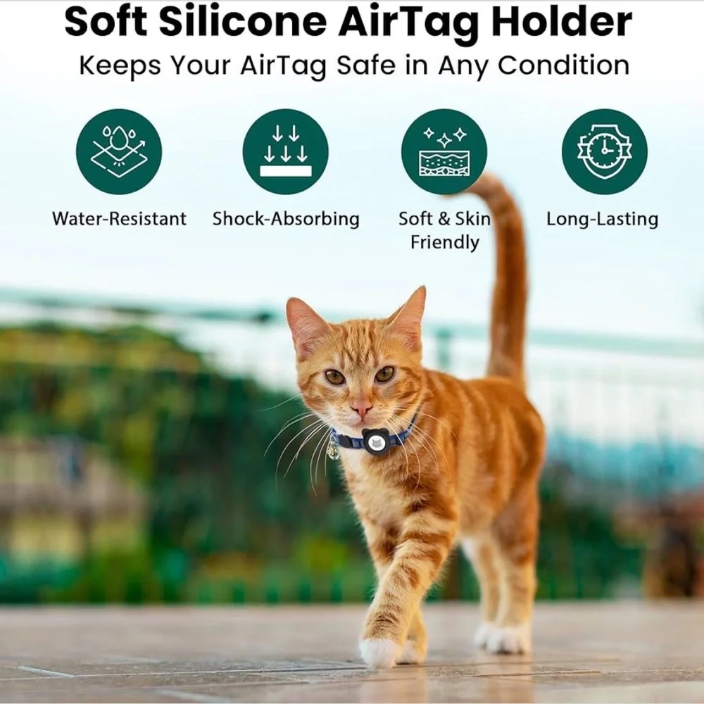 Cat Collar with AirTag Holders, 3-Pack, Reflective Breakaway Safety Collars